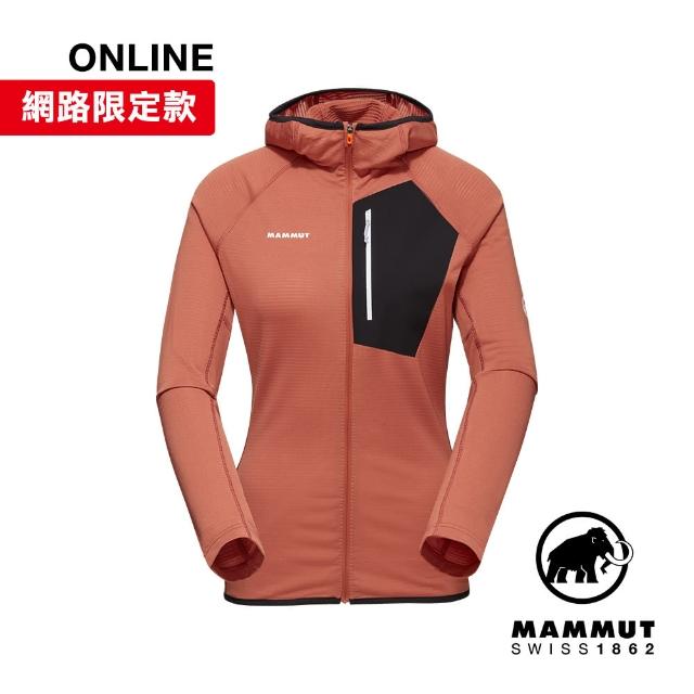 【Mammut 長毛象官方直營】Aenergy Light ML Hooded Jkt 輕量保暖連帽外套 磚紅/黑 女款 #1014-05550