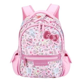 【優貝選】三麗鷗HELLO KITTY滿版印花小學生書包 後背包-1-3年級適用(平輸品)