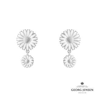 【Georg Jensen 官方旗艦店】DAISY 雙頭耳環(純銀 白瓷琺瑯 耳環)