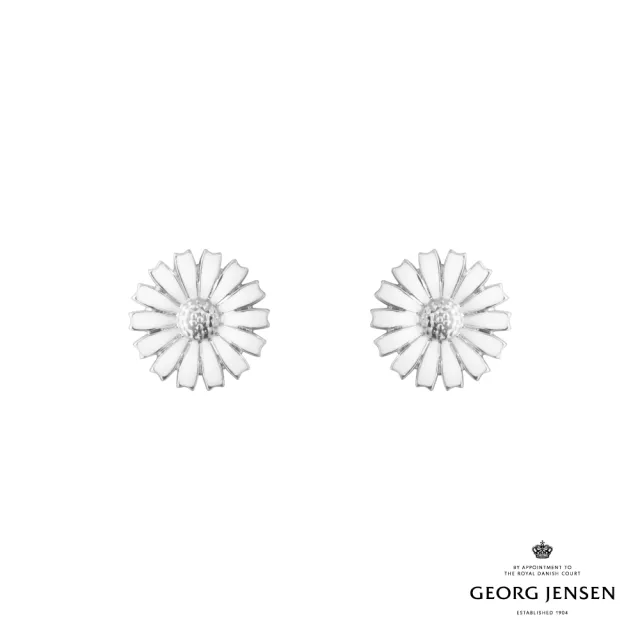 【Georg Jensen 官方旗艦店】DAISY 耳環(純銀 白瓷琺瑯 耳環)