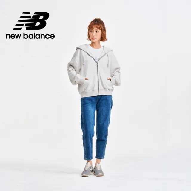 【NEW BALANCE】NB 刺繡NB休閒連帽外套_女性_淺灰色_WJ41501AHH(美版 版型偏大)