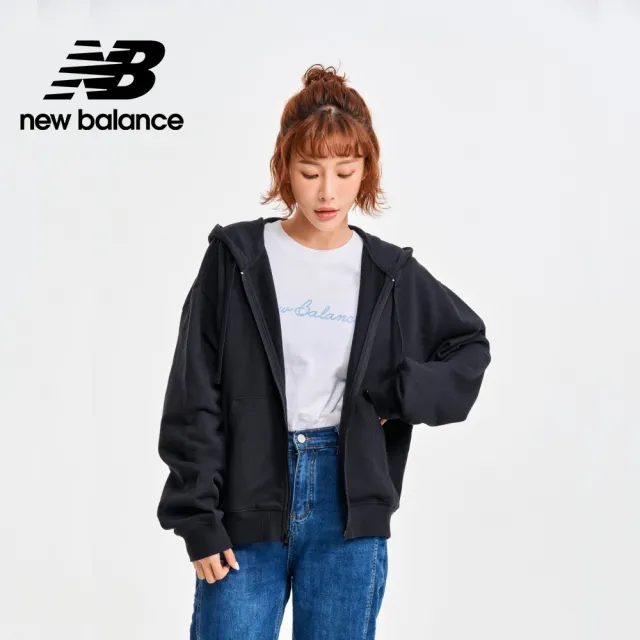 【NEW BALANCE】NB 刺繡NB休閒連帽外套_女性_黑色_WJ41501BK(美版 版型偏大)