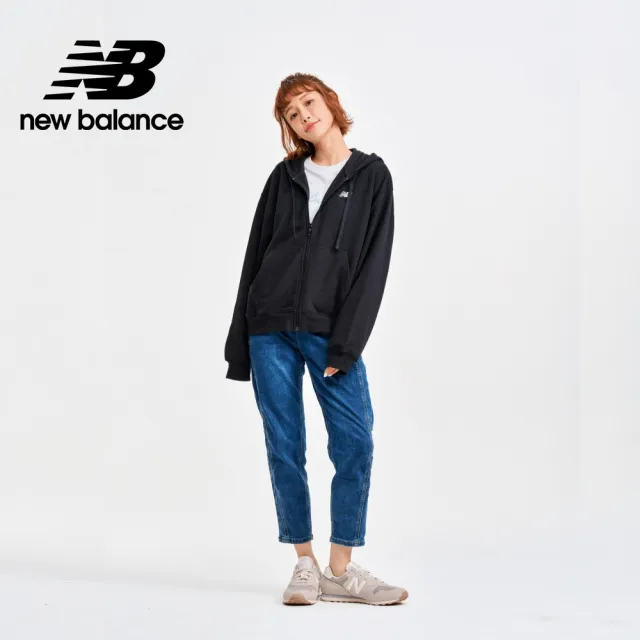 【NEW BALANCE】NB 刺繡NB休閒連帽外套_女性_黑色_WJ41501BK(美版 版型偏大)