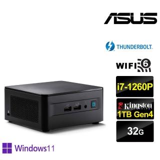 【ASUS 華碩】NUC i7十二核{光影中尉IIIP} Win11Pro迷你電腦(i7-1260P/32G/1TB M.2)