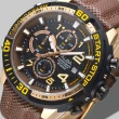 【ALBA】雅柏手錶 終點線任務運動計時男錶-金框咖啡/AM3112X1(保固二年)