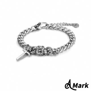 【A MARK】鈦鋼手鍊 粗鍊手鍊/潮流十字架個性粗鍊316L鈦鋼手鍊(2款任選)
