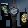 【CASIO 卡西歐】G-SHOCK 街頭質樸風格 酷炫設計 大錶殼雙顯錶-金銀(GA-110CD-1A9 防水200米)