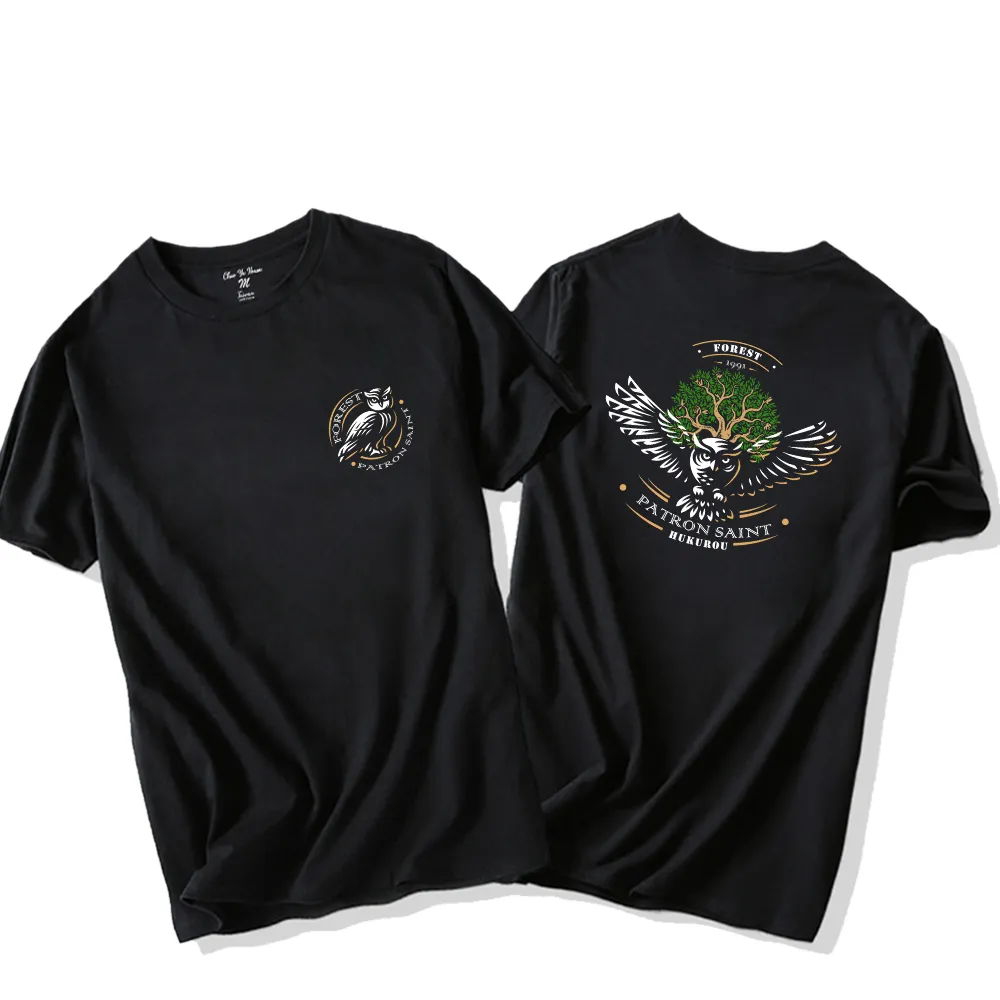 【潮野屋】森林的守護神 貓頭鷹 靈鳥 短袖T恤 短T 衣服 上衣 潮T 歐美 可愛 街頭 潮流 創意(WTD-3163)