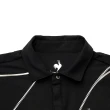 【LE COQ SPORTIF 公雞】高爾夫系列 男款黑色高機能簡約曲線印花短袖POLO衫 QGT2J231