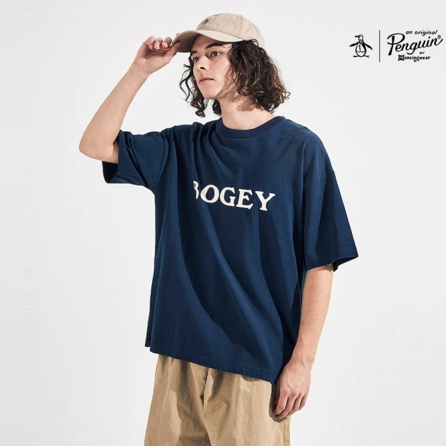 Munsingwear 企鵝牌 男女款藏青色BOGEY MAN系列純棉美式休閒印花圓領T-Shirt MGTP2C04