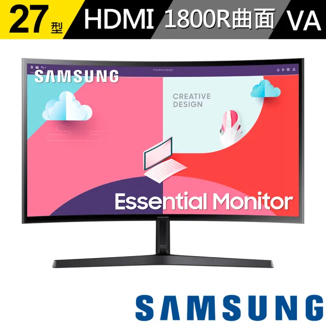 【SAMSUNG 三星】S27C366EAC 27型 VA 曲面螢幕(1800R/FreeSync/TUV護眼)