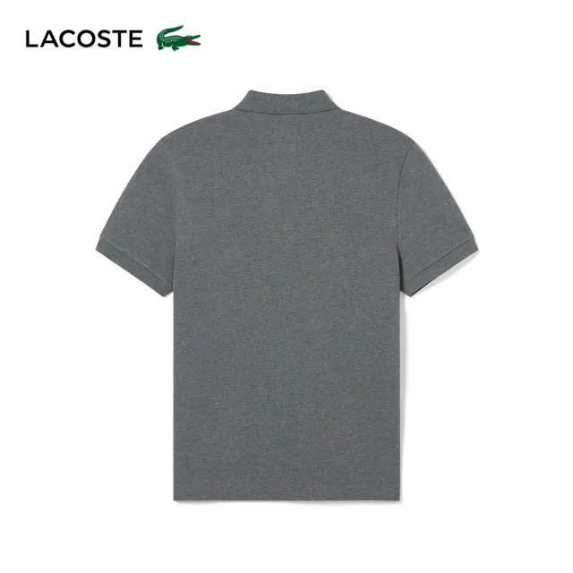 【LACOSTE】男裝-經典巴黎商務短袖Polo衫(灰色)