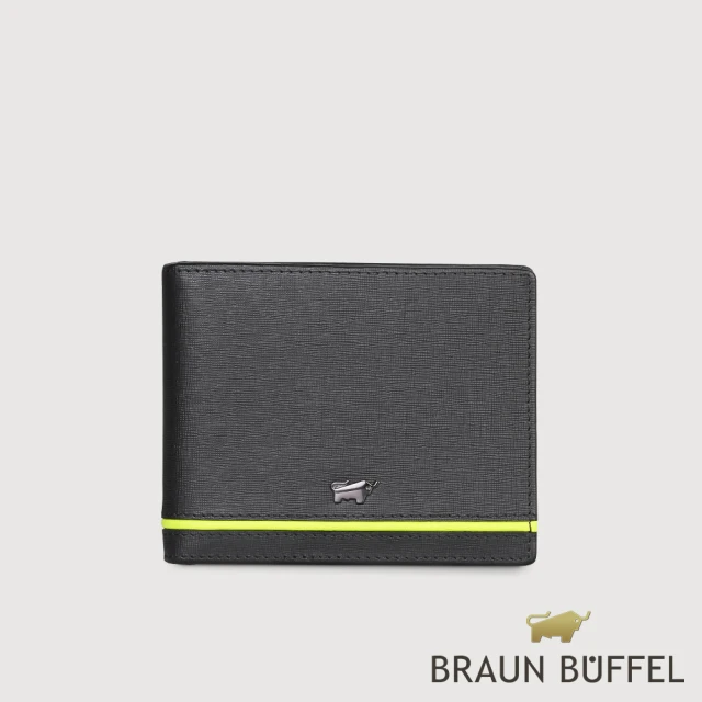 BRAUN BUFFEL 德國小金牛 台灣總代理 維克多-D 4卡零錢袋皮夾-黑色(BF512-315-BK)