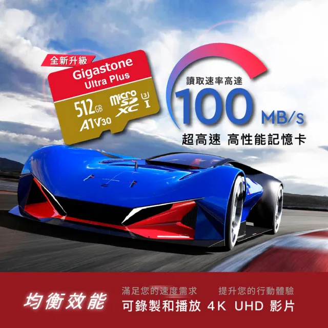 【GIGASTONE 立達】microSDXC UHS-Ⅰ U3 A1V30 64GB相機攝影記憶卡(支援行車紀錄器/監視器)