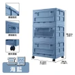 【ONE HOUSE】40L多彩萬向輪三開門摺疊收納箱 衣物收納 -附萬向輪(3入)