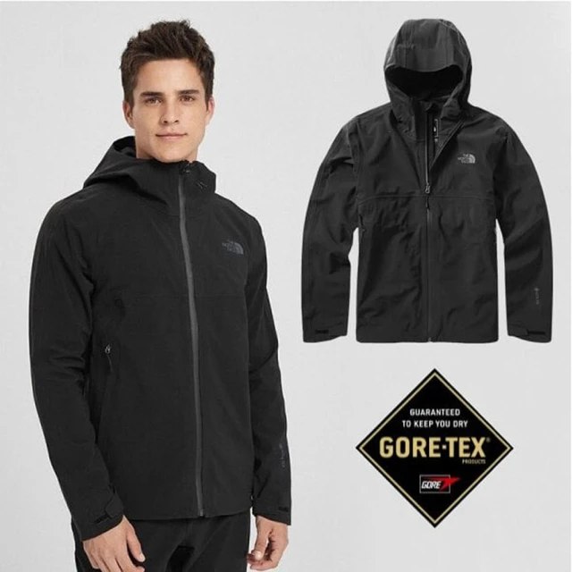 The North Face 男 GORE-TEX 防水透氣耐磨可調節連帽外套.夾克.風雨衣(49B8 黑 N)