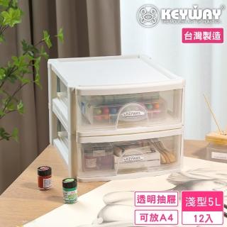 【KEYWAY 聯府】陶格文書整理箱-12入淺型(A4紙適用 可堆疊 文件櫃 MIT台灣製造)