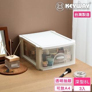 【KEYWAY 聯府】陶格文書整理箱-3入 深型(A4紙適用 可堆疊 文件櫃 MIT台灣製造)