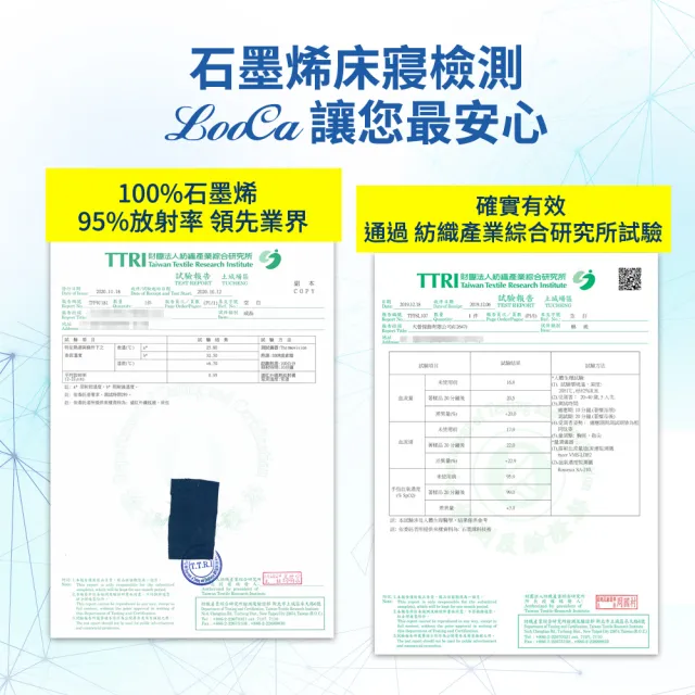 【LooCa】石墨烯能量正側睡HT乳膠枕頭(2入★限量出清)