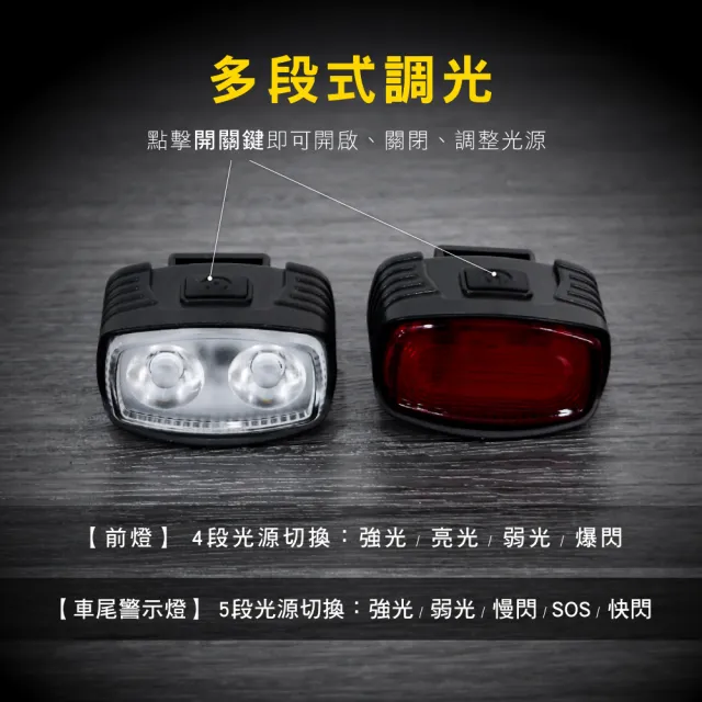 【KINYO】USB充電式自行車燈組 前燈車頭燈/車尾燈(車尾警示燈)