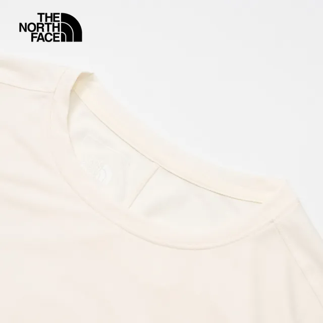 【The North Face 官方旗艦】北面女款白色吸濕排汗舒適透氣休閒短袖T恤｜83SUQLI
