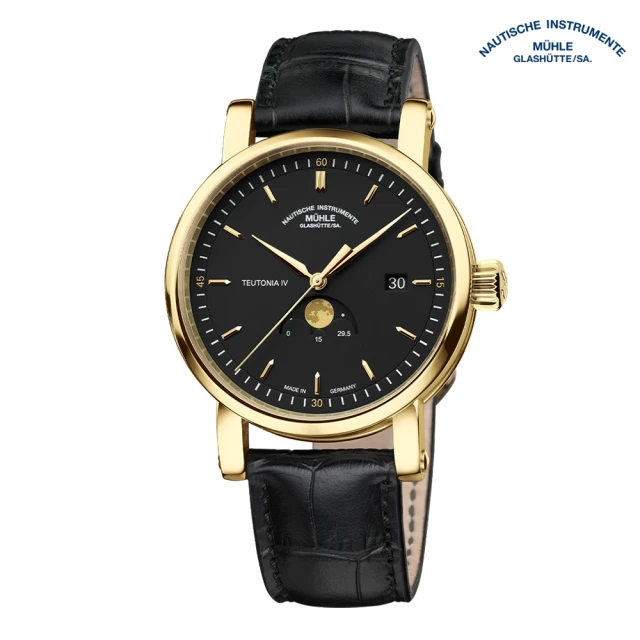 【GLASHUTTE】格拉蘇蒂．莫勒M1-44-03-LB 限量黃金月相 TEUTONIA IV MOONPHASE GOLD(月相錶 機械錶)