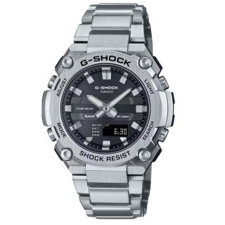 【CASIO 卡西歐】G-SHOCK 藍芽 太陽能電力 金屬錶圈構造 經典銀黑 輕巧纖薄 GST-B600D-1A 42.3mm