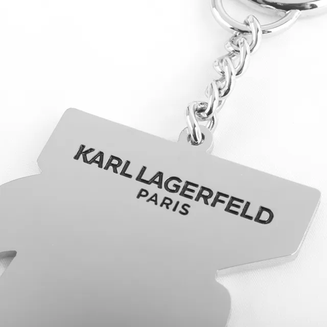 【KARL LAGERFELD 卡爾】西裝老佛爺金屬公仔鑰匙圈吊(黑)