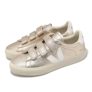 【VEJA】休閒鞋 Recife Logo Chromefree Leather 女鞋 金 白 魔鬼氈 皮革(RC0502418A)