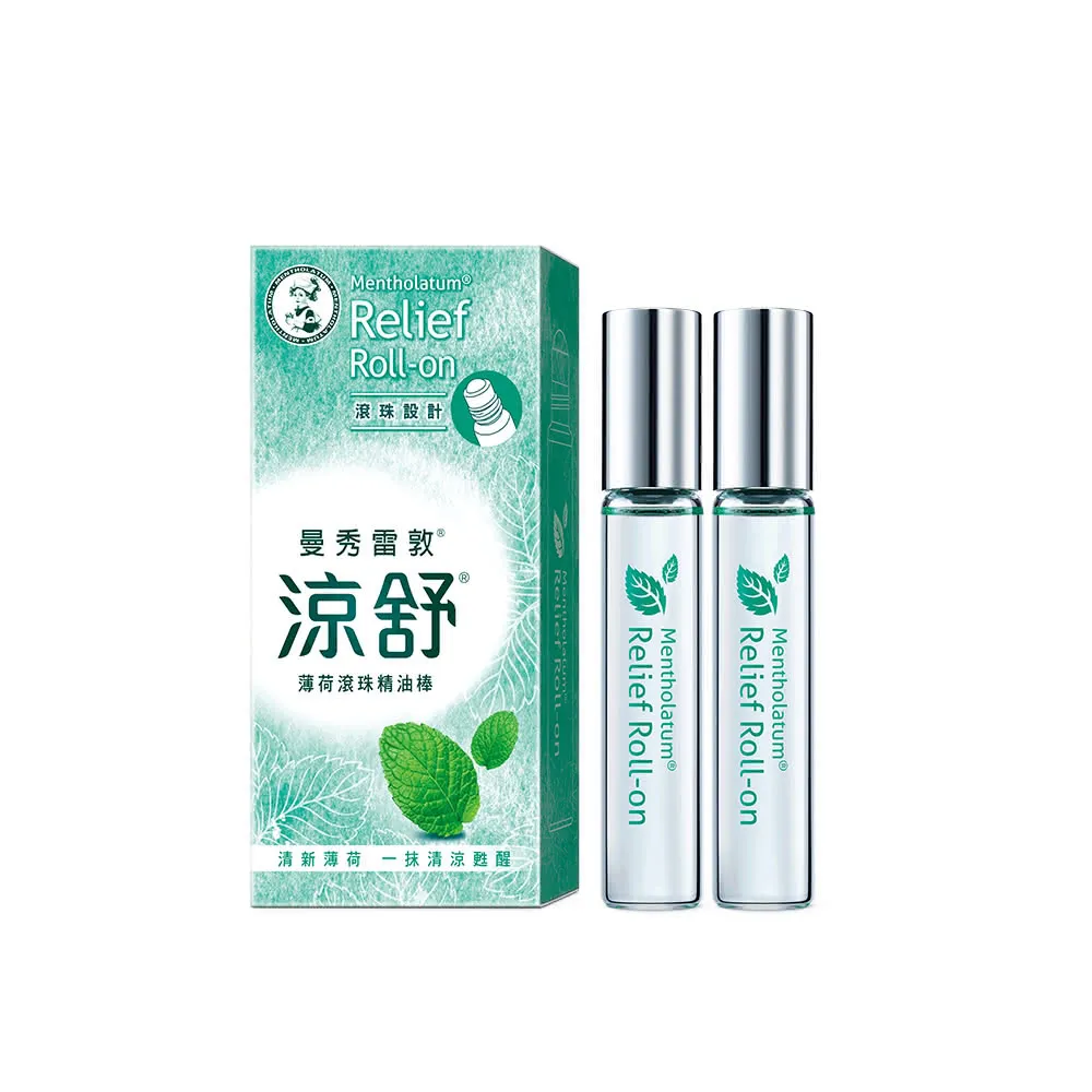 【曼秀雷敦】涼舒滾珠精油棒 薄荷 2入(7.2ml / 入)