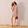 【ILEY 伊蕾】網格七分袖襯衫式外套(粉色；M-XL；1241014006)