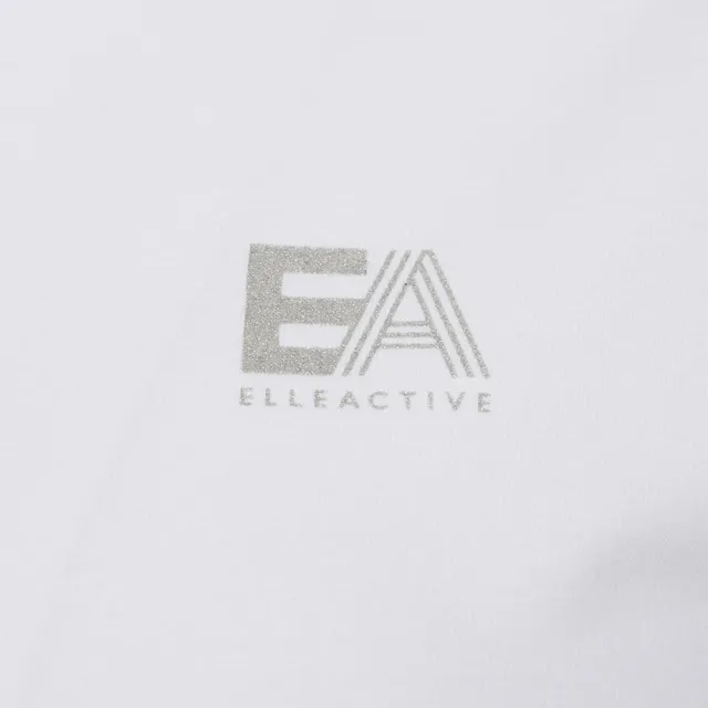 【ELLE ACTIVE】男女同款 LOGO印花圓領長袖T恤-白色(EA24S2F1702#90)