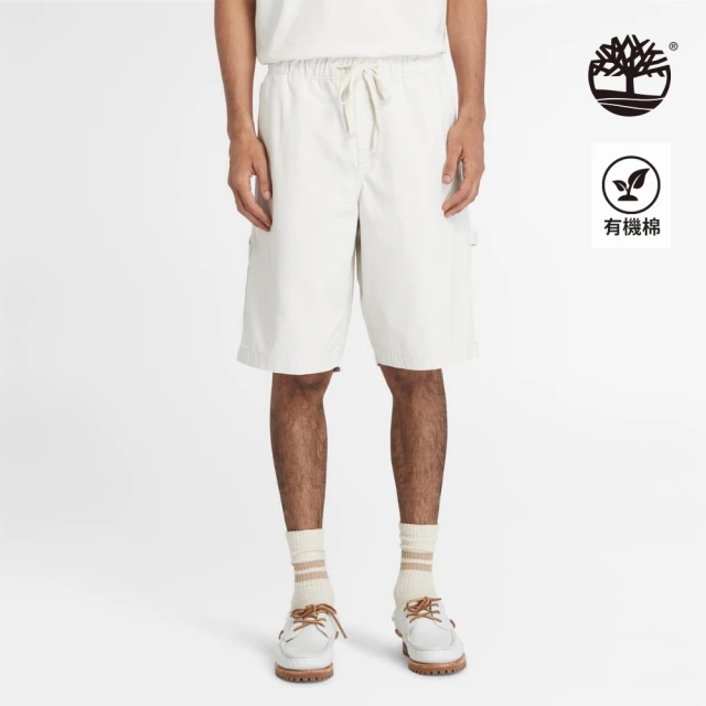 Timberland 男款白色水洗厚磅工裝短褲(A5TM7CR3)