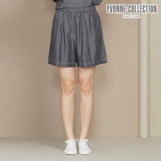【YVONNE 以旺傢飾】天絲牛仔光澤短褲(永恆灰)