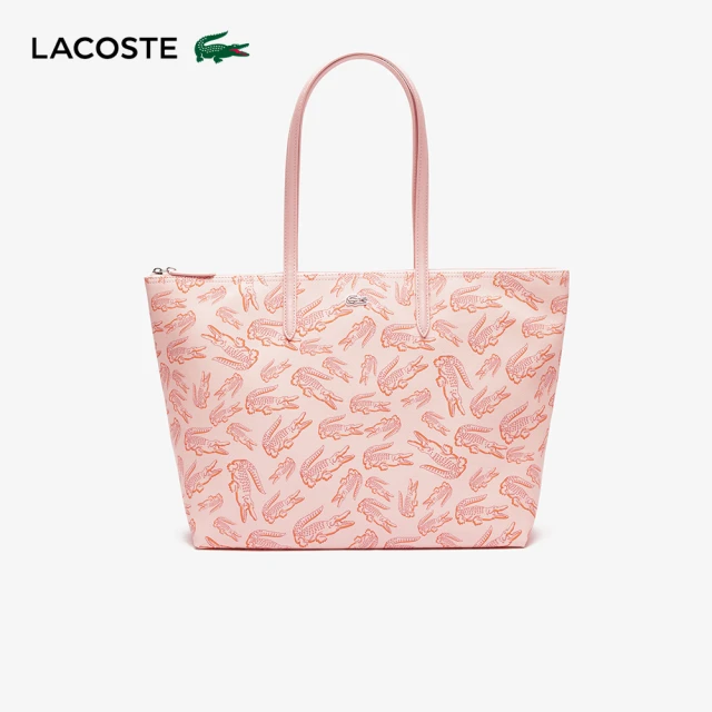 LACOSTE 包款-大號Lacoste L.12.12網眼印花托特包(粉紅色)