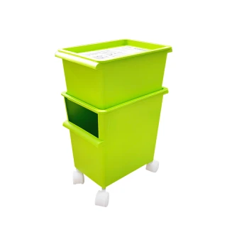 【Future goal居家生活館】貓咪收納桶玩具收納箱 綠(卡通儲物箱/整理箱/寵物零食箱)