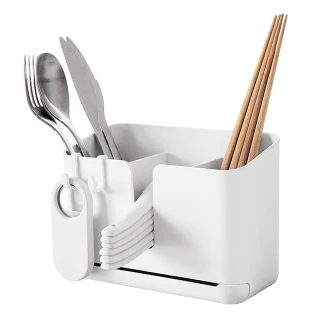 【Future goal居家生活館】筷子筒壁掛式勺子收納盒收納架(廚房瀝水置物架筷籠筷子簍)