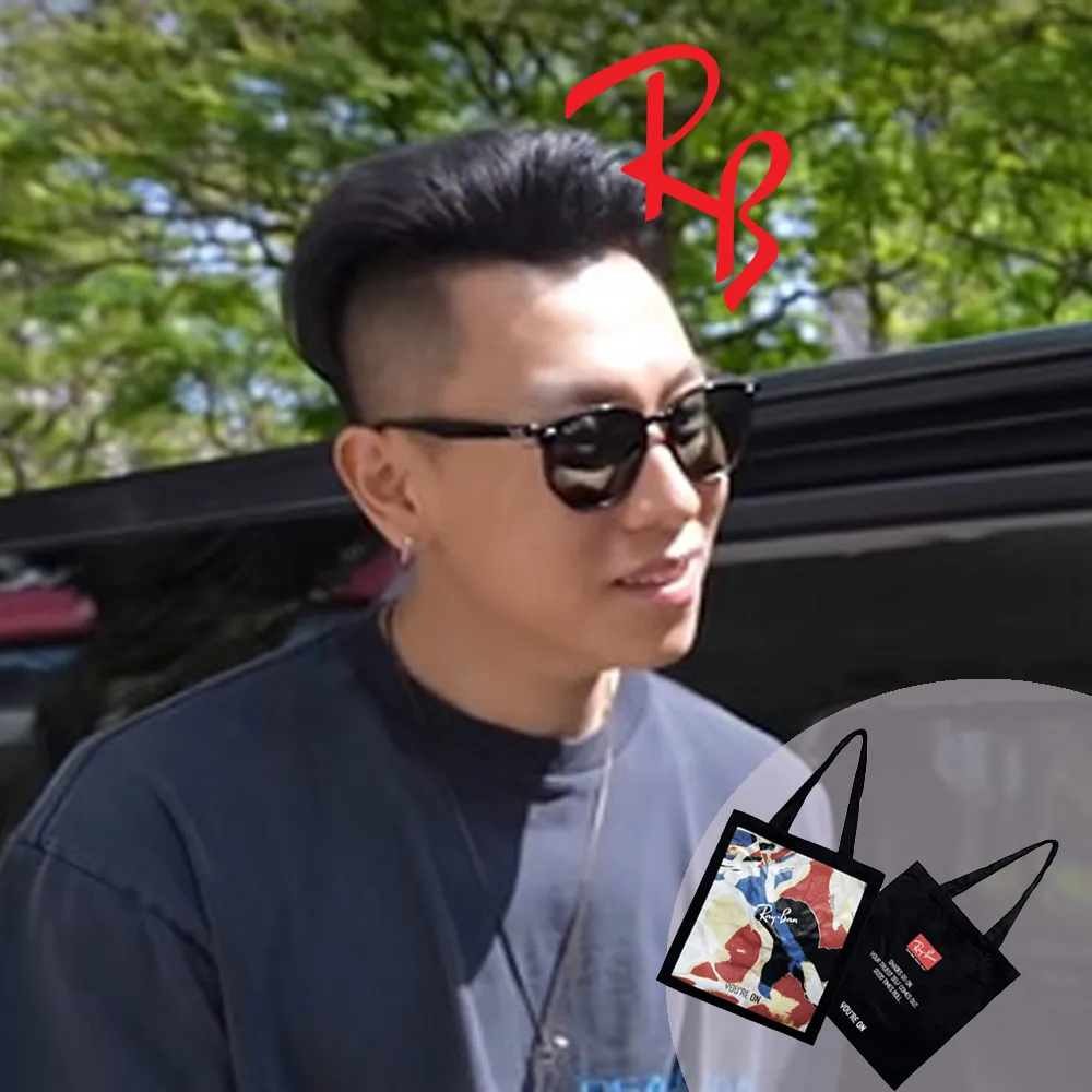 【RayBan 雷朋】亞洲版 時尚偏光太陽眼鏡 RB4306F 601/9A 黑框墨綠偏光鏡片 公司貨