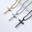 【Jpqueen】男女簡約光面鋼飾十字架項鍊(3色可選)