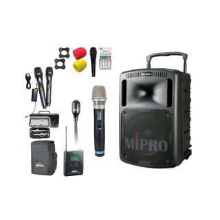 【MIPRO】MA-808 配1手握式+1領夾式 無線麥克風(旗艦型無線擴音機)
