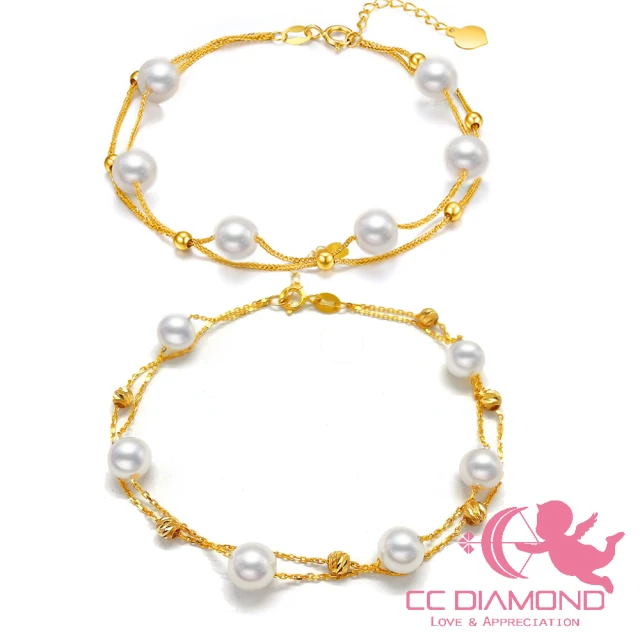 CC DiamondCC Diamond 18K金 小資女 天然珍珠手鍊 2選1(蕭邦鍊和卡地亞鍊)