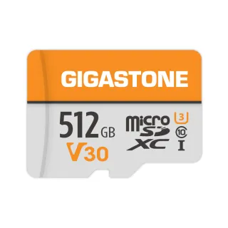 【GIGASTONE 立達】microSDXC UHS-Ⅰ U3 V30 512GB記憶卡(支援相機/行車紀錄器/監視器)