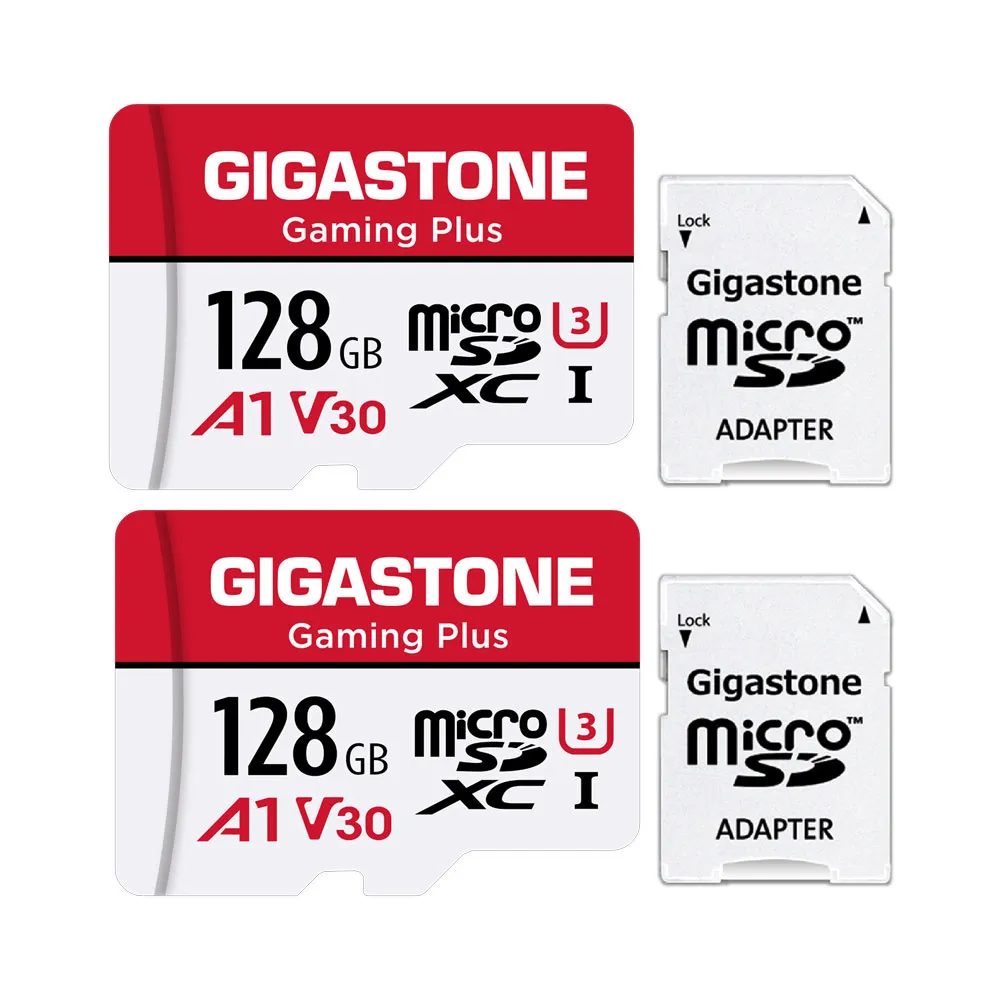 【GIGASTONE 立達】Gaming Plus microSDXC UHS-Ⅰ U3 A1V30 128GB遊戲專用記憶卡-2入組(支援Switch/GoPro)