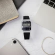 【CASIO 卡西歐】復古風情數位電子樹脂腕錶/黑x銀框(A100WEF-1A)