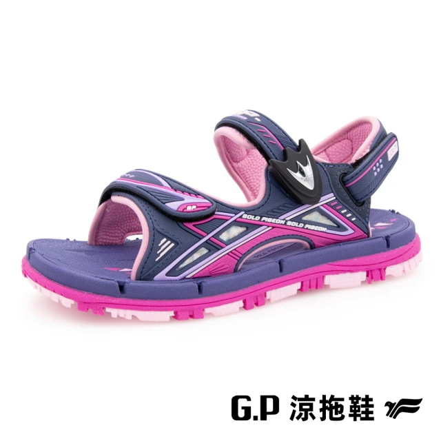 G.P 兒童休閒磁扣兩用涼拖鞋G9523B-紫色(SIZE:31-35 共三色)