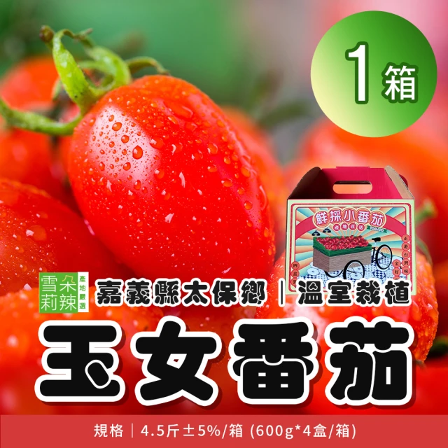 每日宅鮮 台灣鹽地番茄(600g±5% x4盒／箱 免運)折