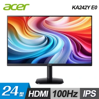 【Acer 宏碁】KA242Y E0 100hz IPS 電腦螢幕