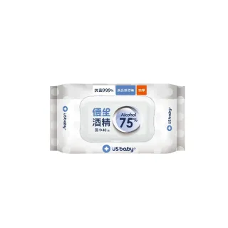 【US BABY 優生】酒精濕巾 75% Alcohol -超厚型加蓋40抽