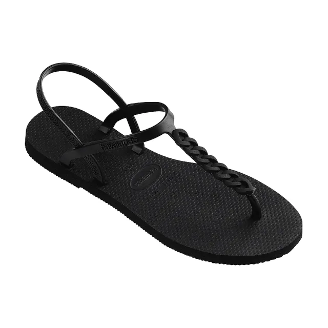 【havaianas 哈瓦仕】涼鞋 女鞋 拖鞋 夾腳拖 T形鞋帶 You Paraty Chains 黑 4148793-0090W(哈瓦士)