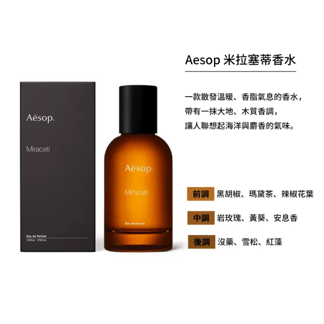 【Aesop】香水50ml 喀斯特/米拉塞蒂/埃雷米亞/艾底希思/格歐暮/烏拉諾(多款任選.國際航空版)